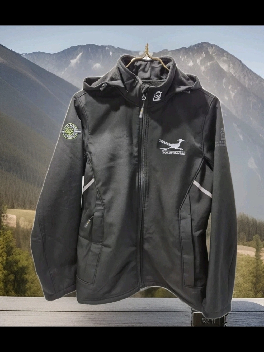 Equestrian Woman's Black Utility Softshell Jacket with Hood